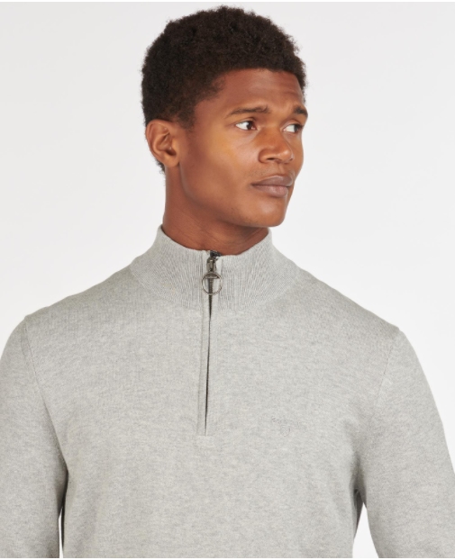 Barbour Tain Half-Zip Sweater Grey